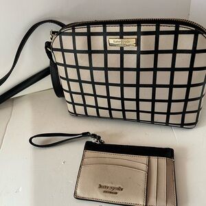 Kate Spade Brightwater Drive Hanna Crossbody Bag Beige Black Check Crossbody Bag